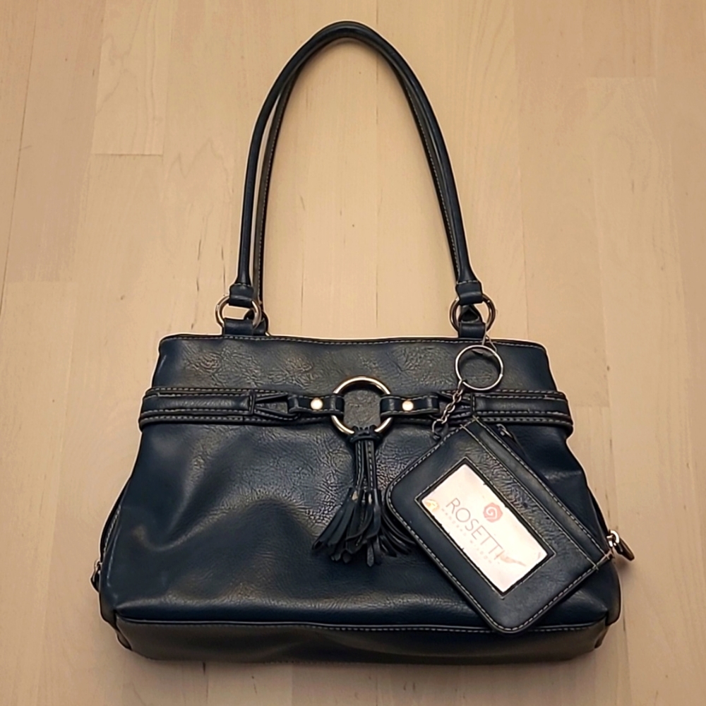 ROSETTI Blue Faux Leather Pocketbook with Matching Wallet/Card Holder Pocketbook
